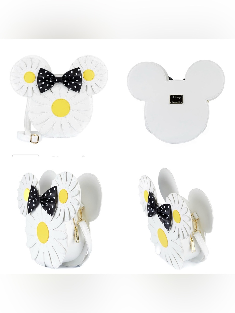 NWOT Loungefly Disney Minnie Mouse Daisies Figural Crossbody Bag